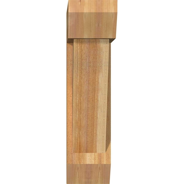 Traditional Slat Rough Sawn Bracket W/ Offset Brace, Western Red Cedar, 8W X 24D X 32H